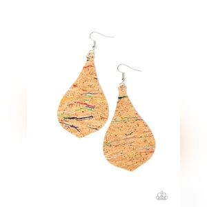 Earrings Cork Coast Multi Cork Fishhook TRENDY New. Lightweight